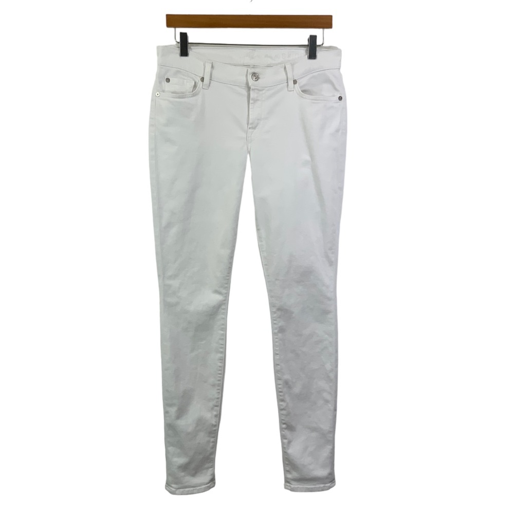 7 FOR ALL MANKIND The Skinny White Skinny Jeans With Stretch White Jeans G13 - Picture 5 of 11